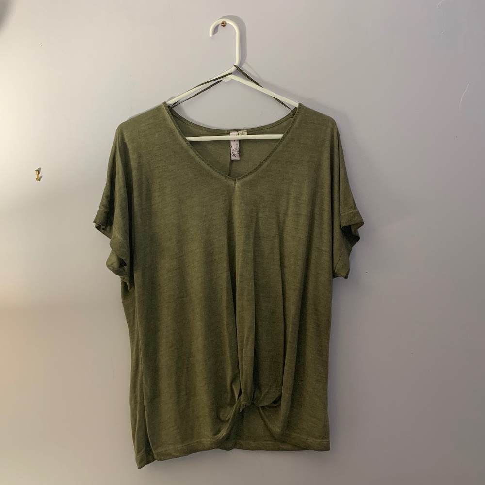 Olive Green Knot Top